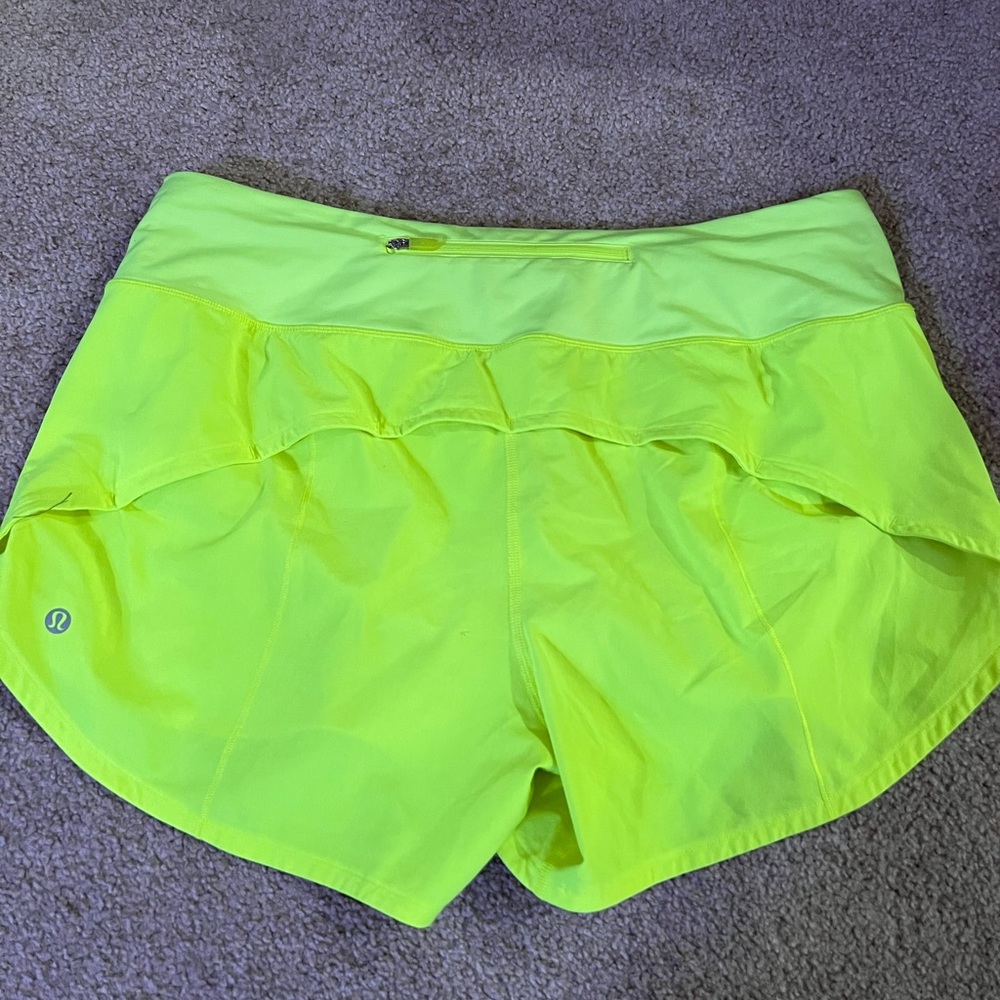 Lululemon Athletica Green and Yellow Athletic Shorts